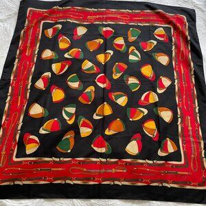 Tie Rack Made in Italy 'Jockey Caps' Poly Art of The Scarf equestrian hats whips